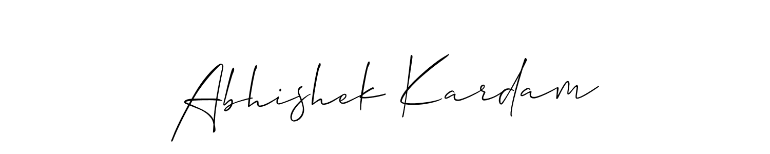 This is the best signature style for the Abhishek Kardam name. Also you like these signature font (Allison_Script). Mix name signature. Abhishek Kardam signature style 2 images and pictures png