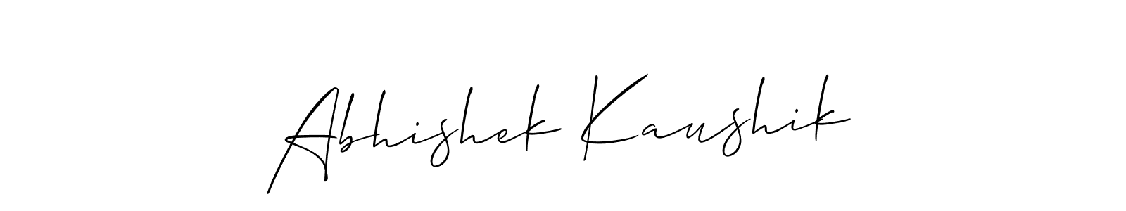 How to make Abhishek Kaushik name signature. Use Allison_Script style for creating short signs online. This is the latest handwritten sign. Abhishek Kaushik signature style 2 images and pictures png