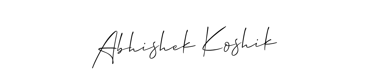 This is the best signature style for the Abhishek Koshik name. Also you like these signature font (Allison_Script). Mix name signature. Abhishek Koshik signature style 2 images and pictures png