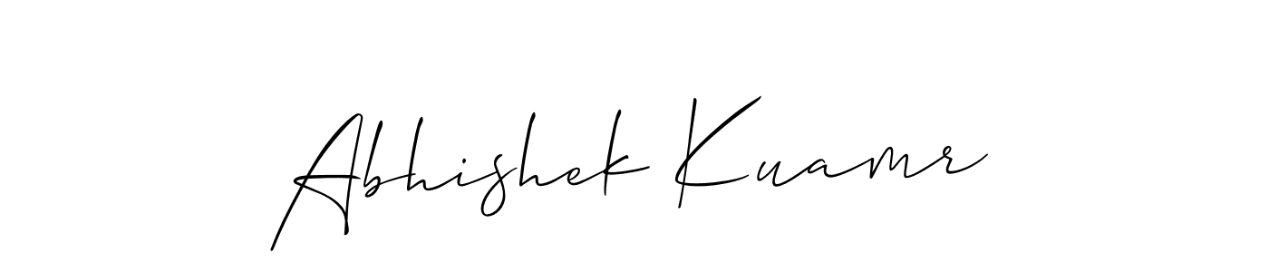 Design your own signature with our free online signature maker. With this signature software, you can create a handwritten (Allison_Script) signature for name Abhishek Kuamr. Abhishek Kuamr signature style 2 images and pictures png