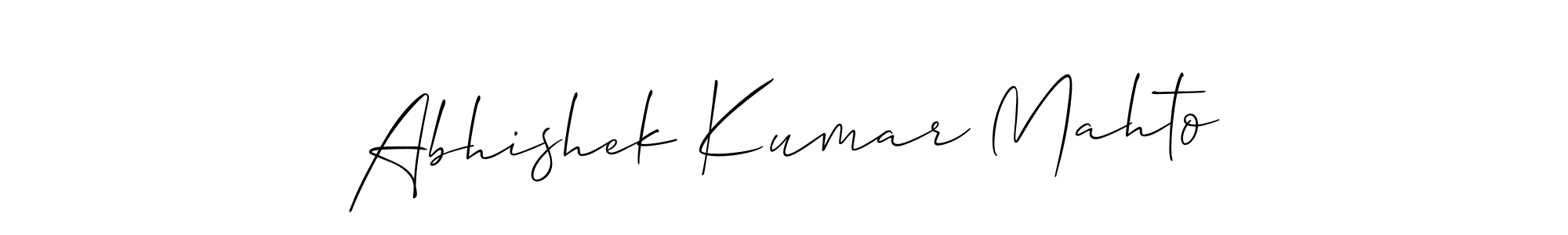 if you are searching for the best signature style for your name Abhishek Kumar Mahto. so please give up your signature search. here we have designed multiple signature styles  using Allison_Script. Abhishek Kumar Mahto signature style 2 images and pictures png