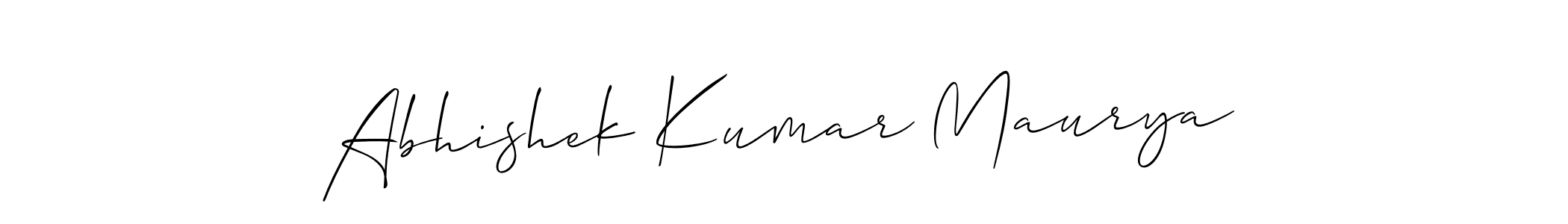 Use a signature maker to create a handwritten signature online. With this signature software, you can design (Allison_Script) your own signature for name Abhishek Kumar Maurya. Abhishek Kumar Maurya signature style 2 images and pictures png