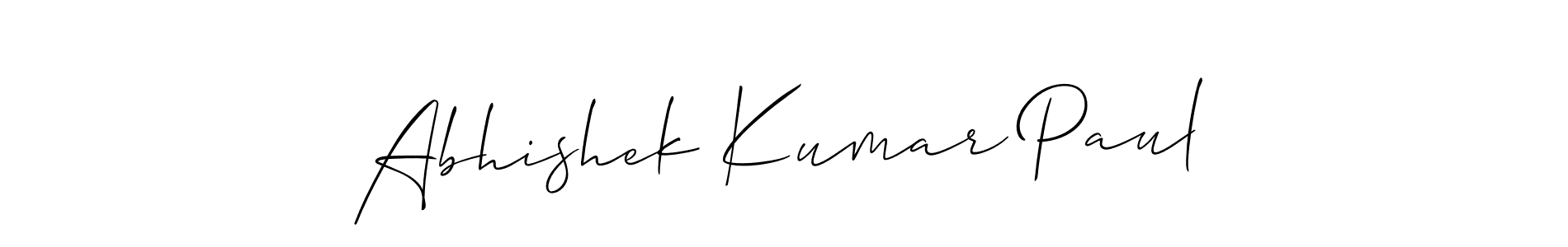 This is the best signature style for the Abhishek Kumar Paul name. Also you like these signature font (Allison_Script). Mix name signature. Abhishek Kumar Paul signature style 2 images and pictures png