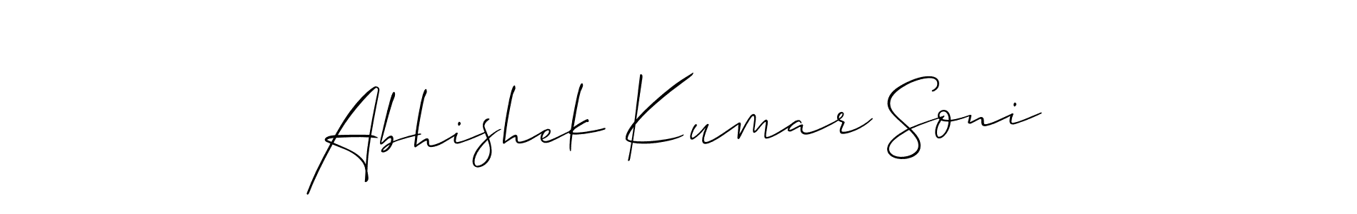 Make a beautiful signature design for name Abhishek Kumar Soni. With this signature (Allison_Script) style, you can create a handwritten signature for free. Abhishek Kumar Soni signature style 2 images and pictures png