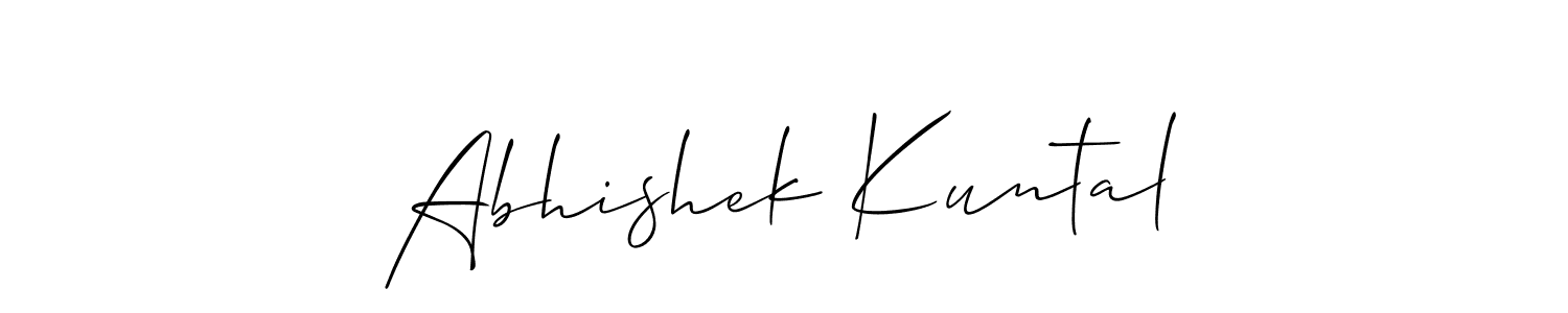 if you are searching for the best signature style for your name Abhishek Kuntal. so please give up your signature search. here we have designed multiple signature styles  using Allison_Script. Abhishek Kuntal signature style 2 images and pictures png