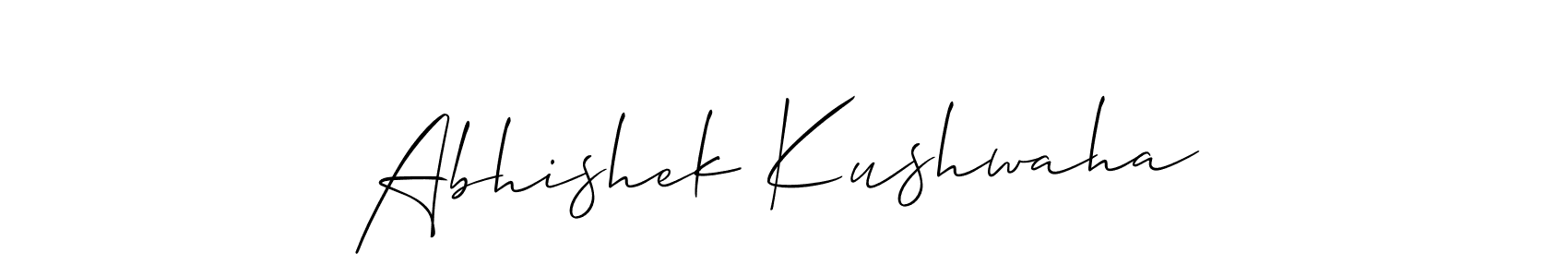 Also we have Abhishek Kushwaha name is the best signature style. Create professional handwritten signature collection using Allison_Script autograph style. Abhishek Kushwaha signature style 2 images and pictures png