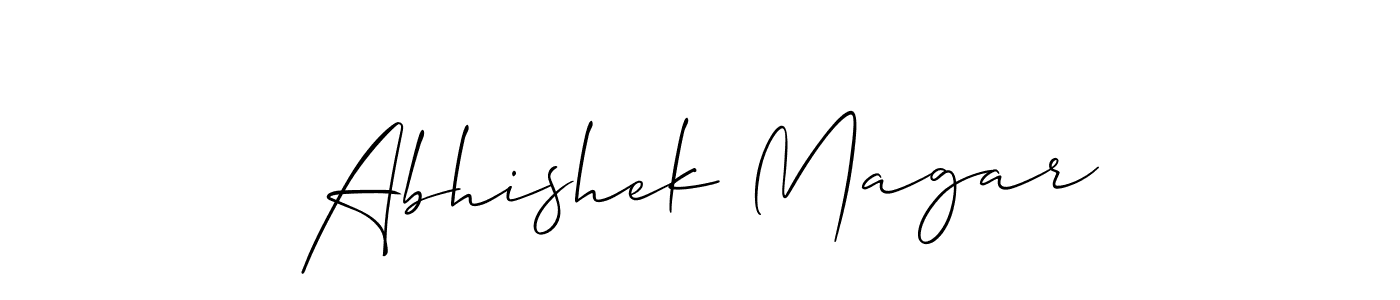 The best way (Allison_Script) to make a short signature is to pick only two or three words in your name. The name Abhishek Magar include a total of six letters. For converting this name. Abhishek Magar signature style 2 images and pictures png