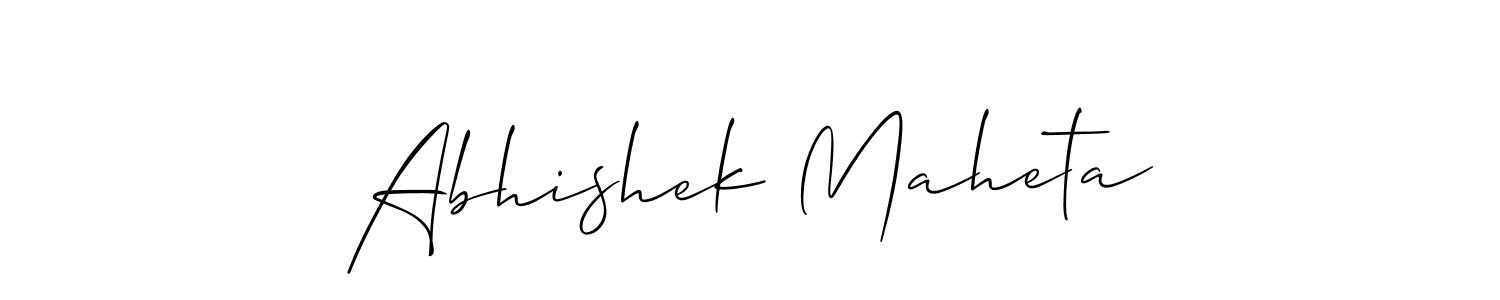 How to make Abhishek Maheta name signature. Use Allison_Script style for creating short signs online. This is the latest handwritten sign. Abhishek Maheta signature style 2 images and pictures png