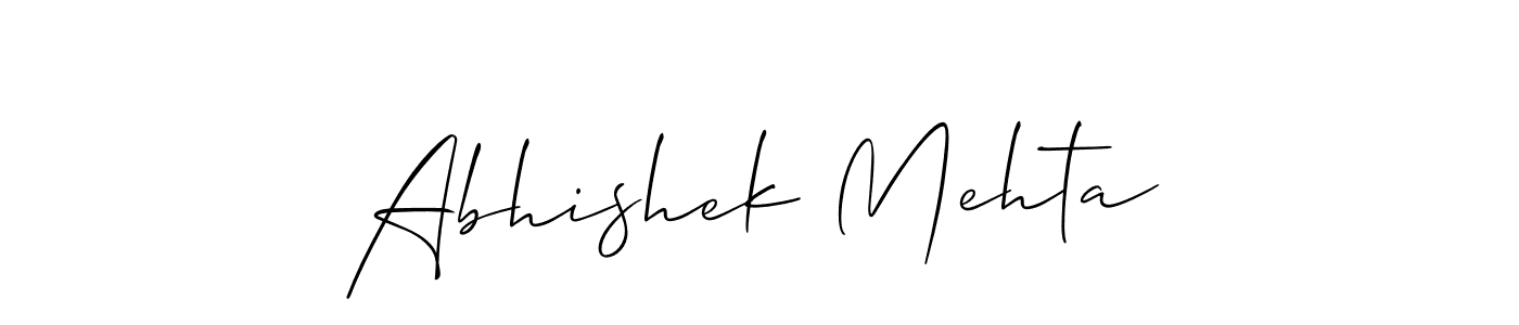 How to make Abhishek Mehta name signature. Use Allison_Script style for creating short signs online. This is the latest handwritten sign. Abhishek Mehta signature style 2 images and pictures png