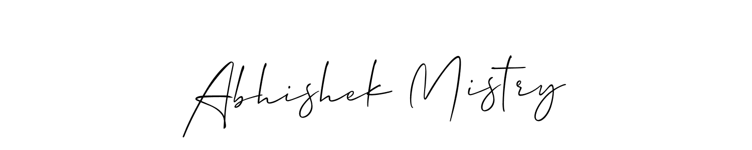 Allison_Script is a professional signature style that is perfect for those who want to add a touch of class to their signature. It is also a great choice for those who want to make their signature more unique. Get Abhishek Mistry name to fancy signature for free. Abhishek Mistry signature style 2 images and pictures png