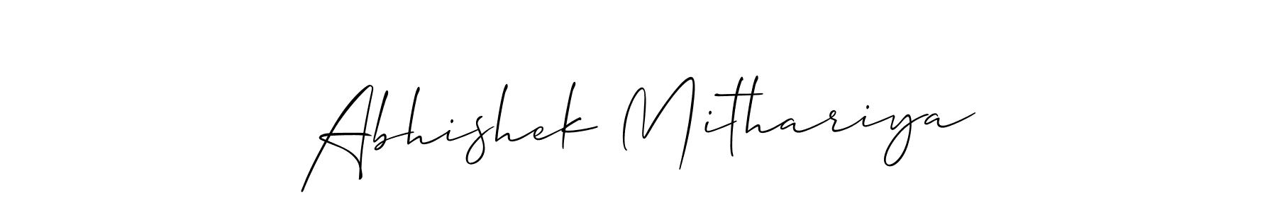 You should practise on your own different ways (Allison_Script) to write your name (Abhishek Mithariya) in signature. don't let someone else do it for you. Abhishek Mithariya signature style 2 images and pictures png
