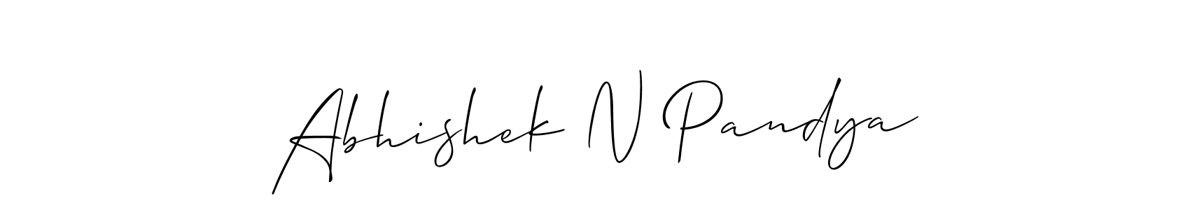 Similarly Allison_Script is the best handwritten signature design. Signature creator online .You can use it as an online autograph creator for name Abhishek N Pandya. Abhishek N Pandya signature style 2 images and pictures png
