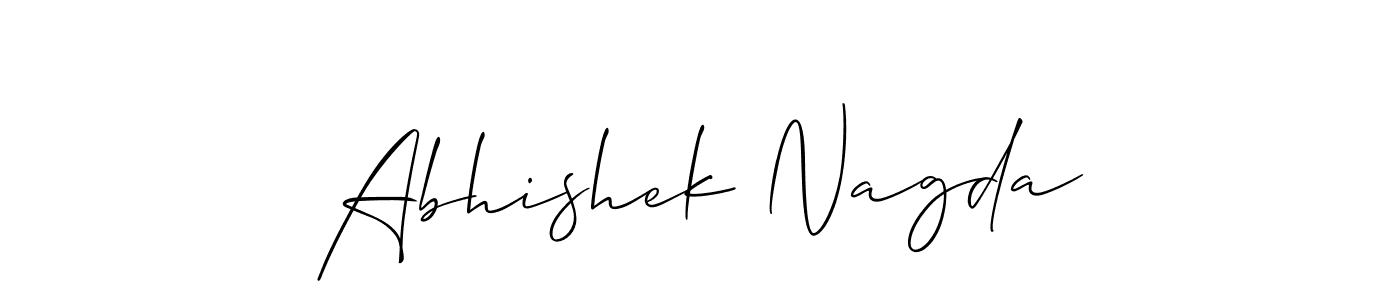 Allison_Script is a professional signature style that is perfect for those who want to add a touch of class to their signature. It is also a great choice for those who want to make their signature more unique. Get Abhishek Nagda name to fancy signature for free. Abhishek Nagda signature style 2 images and pictures png