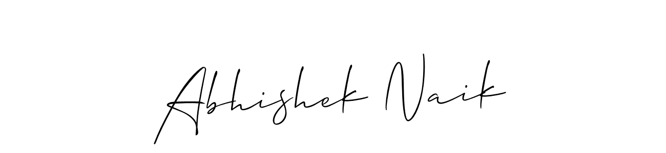 The best way (Allison_Script) to make a short signature is to pick only two or three words in your name. The name Abhishek Naik include a total of six letters. For converting this name. Abhishek Naik signature style 2 images and pictures png