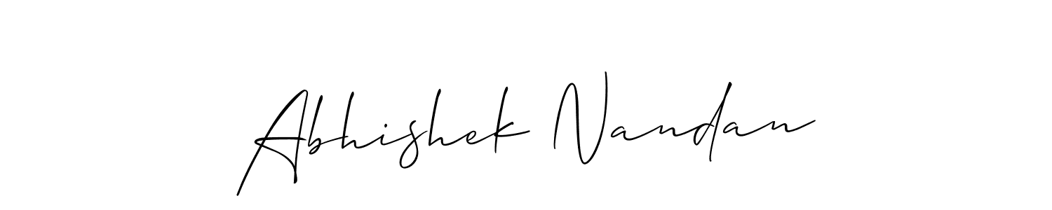 It looks lik you need a new signature style for name Abhishek Nandan. Design unique handwritten (Allison_Script) signature with our free signature maker in just a few clicks. Abhishek Nandan signature style 2 images and pictures png