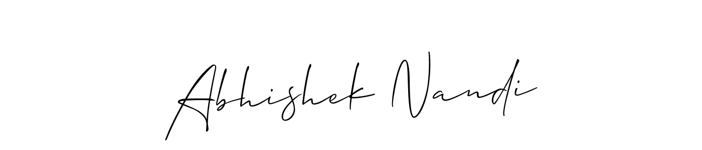 Make a beautiful signature design for name Abhishek Nandi. With this signature (Allison_Script) style, you can create a handwritten signature for free. Abhishek Nandi signature style 2 images and pictures png