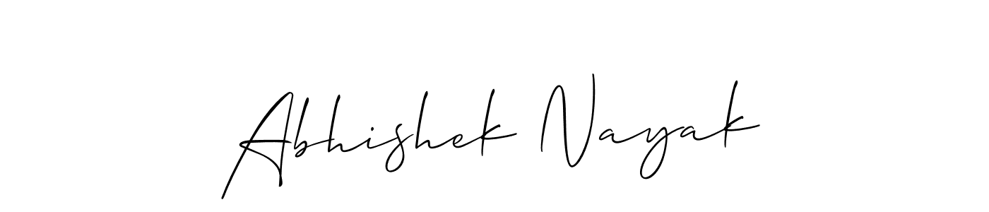 Also we have Abhishek Nayak name is the best signature style. Create professional handwritten signature collection using Allison_Script autograph style. Abhishek Nayak signature style 2 images and pictures png
