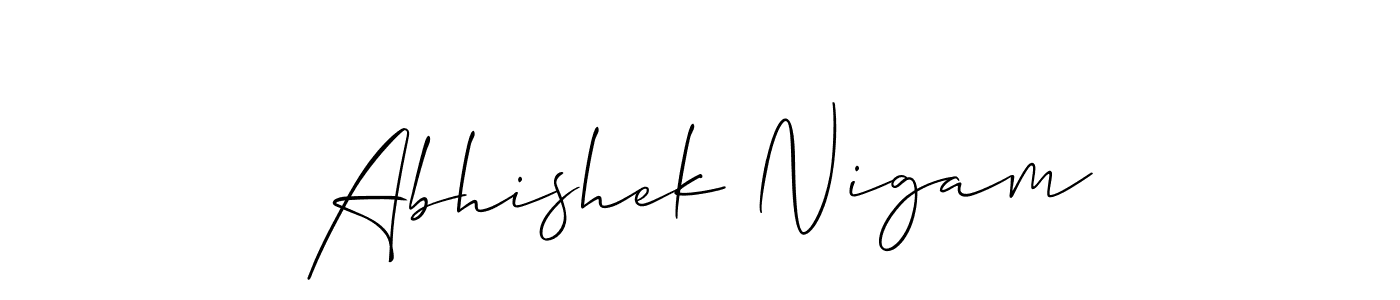 How to Draw Abhishek Nigam signature style? Allison_Script is a latest design signature styles for name Abhishek Nigam. Abhishek Nigam signature style 2 images and pictures png
