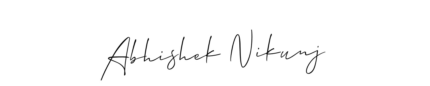 It looks lik you need a new signature style for name Abhishek Nikunj. Design unique handwritten (Allison_Script) signature with our free signature maker in just a few clicks. Abhishek Nikunj signature style 2 images and pictures png