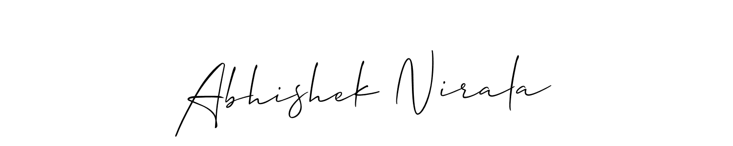 The best way (Allison_Script) to make a short signature is to pick only two or three words in your name. The name Abhishek Nirala include a total of six letters. For converting this name. Abhishek Nirala signature style 2 images and pictures png