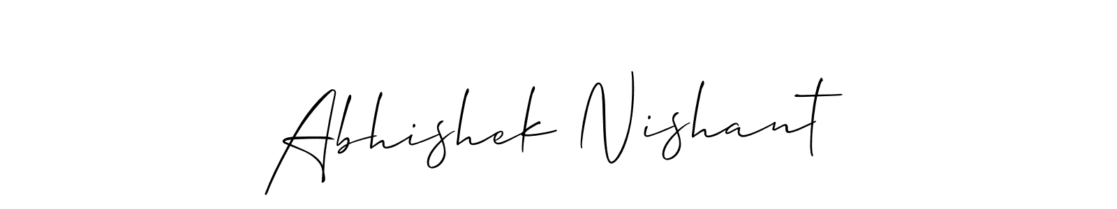 Abhishek Nishant stylish signature style. Best Handwritten Sign (Allison_Script) for my name. Handwritten Signature Collection Ideas for my name Abhishek Nishant. Abhishek Nishant signature style 2 images and pictures png