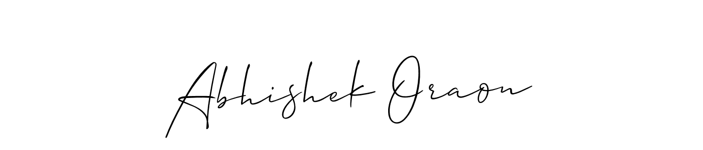 Also we have Abhishek Oraon name is the best signature style. Create professional handwritten signature collection using Allison_Script autograph style. Abhishek Oraon signature style 2 images and pictures png