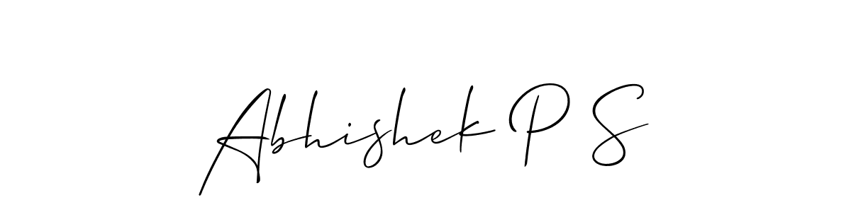 Also You can easily find your signature by using the search form. We will create Abhishek P S name handwritten signature images for you free of cost using Allison_Script sign style. Abhishek P S signature style 2 images and pictures png