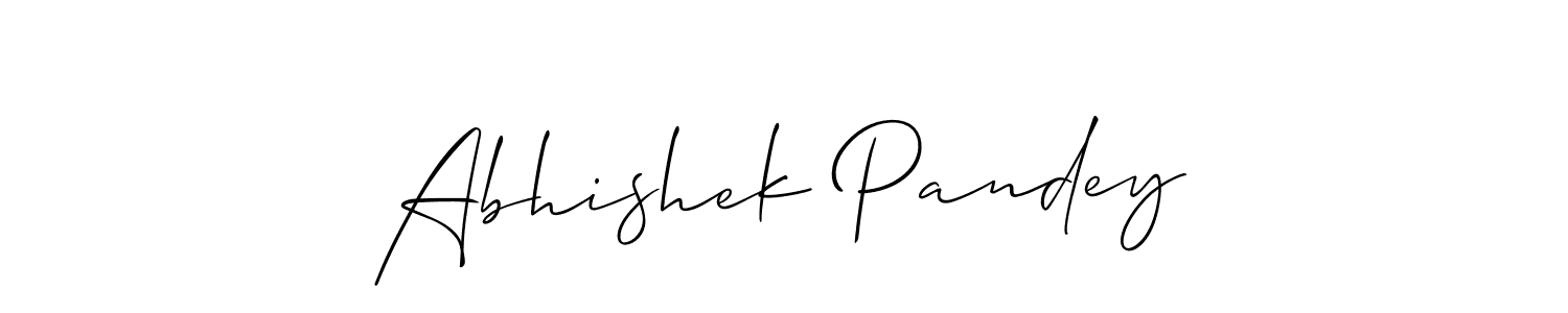 The best way (Allison_Script) to make a short signature is to pick only two or three words in your name. The name Abhishek Pandey include a total of six letters. For converting this name. Abhishek Pandey signature style 2 images and pictures png