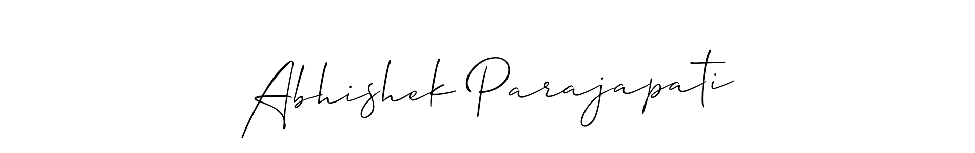 This is the best signature style for the Abhishek Parajapati name. Also you like these signature font (Allison_Script). Mix name signature. Abhishek Parajapati signature style 2 images and pictures png