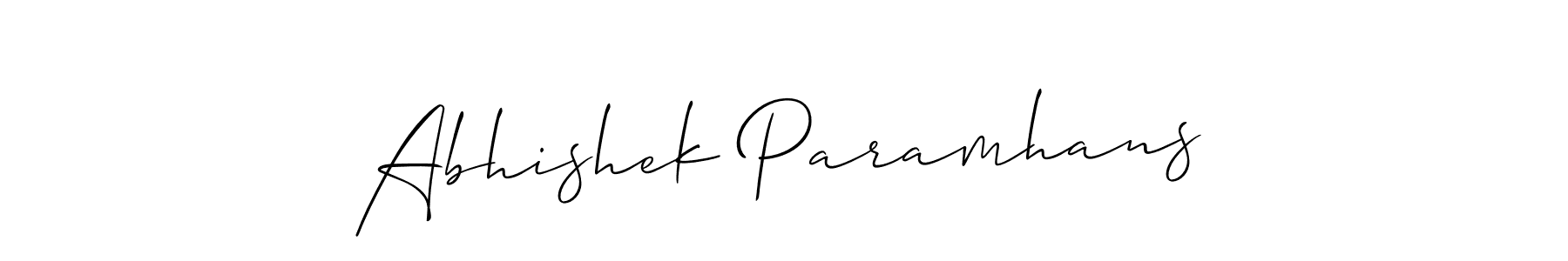 How to make Abhishek Paramhans name signature. Use Allison_Script style for creating short signs online. This is the latest handwritten sign. Abhishek Paramhans signature style 2 images and pictures png