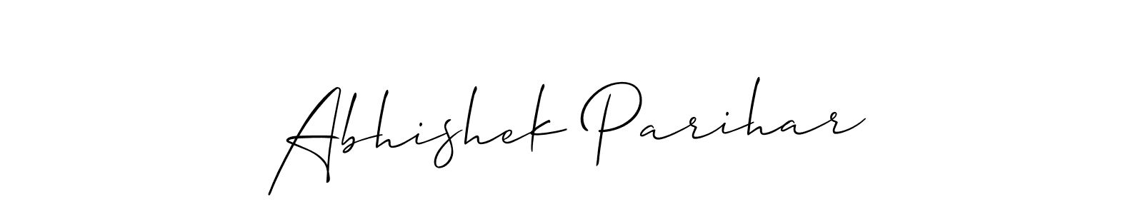 You should practise on your own different ways (Allison_Script) to write your name (Abhishek Parihar) in signature. don't let someone else do it for you. Abhishek Parihar signature style 2 images and pictures png