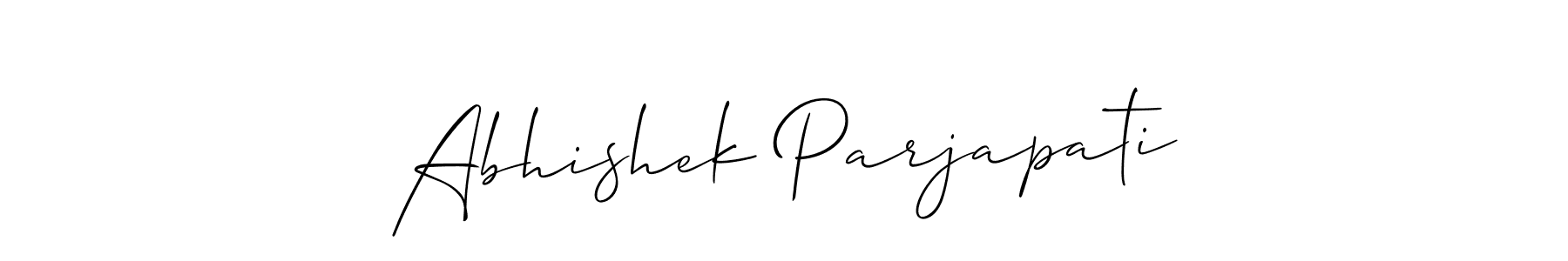 Use a signature maker to create a handwritten signature online. With this signature software, you can design (Allison_Script) your own signature for name Abhishek Parjapati. Abhishek Parjapati signature style 2 images and pictures png