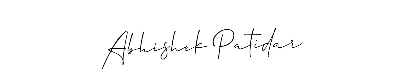 Abhishek Patidar stylish signature style. Best Handwritten Sign (Allison_Script) for my name. Handwritten Signature Collection Ideas for my name Abhishek Patidar. Abhishek Patidar signature style 2 images and pictures png