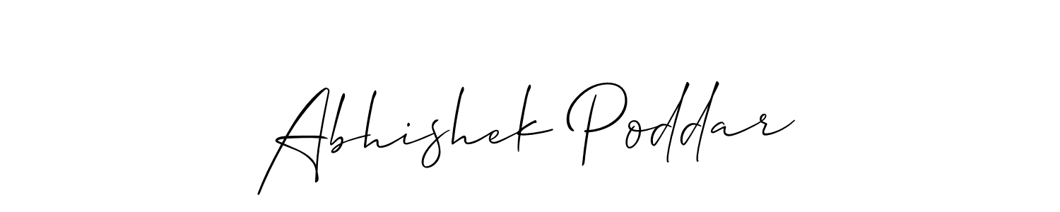 if you are searching for the best signature style for your name Abhishek Poddar. so please give up your signature search. here we have designed multiple signature styles  using Allison_Script. Abhishek Poddar signature style 2 images and pictures png