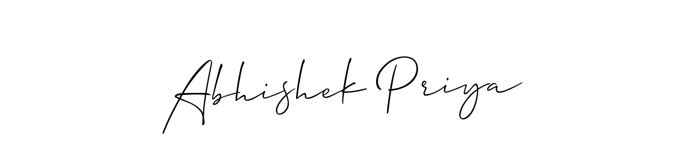 Create a beautiful signature design for name Abhishek Priya. With this signature (Allison_Script) fonts, you can make a handwritten signature for free. Abhishek Priya signature style 2 images and pictures png