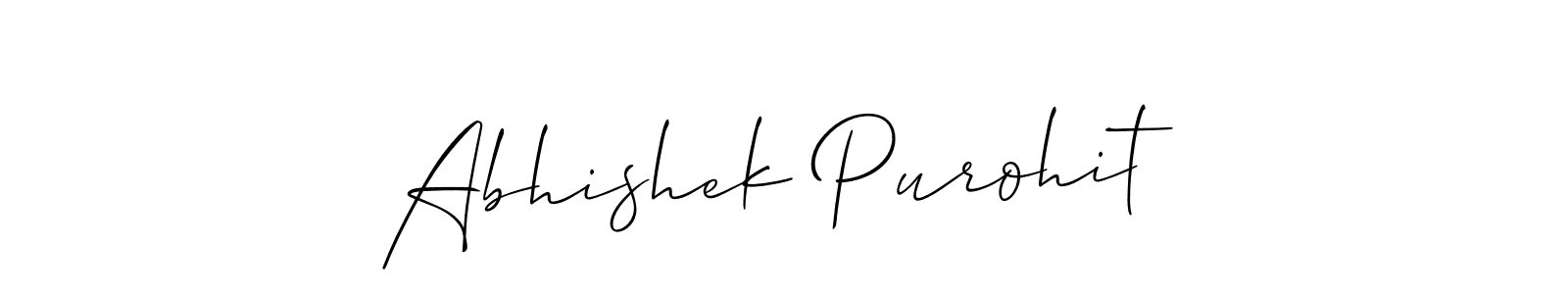 How to make Abhishek Purohit name signature. Use Allison_Script style for creating short signs online. This is the latest handwritten sign. Abhishek Purohit signature style 2 images and pictures png