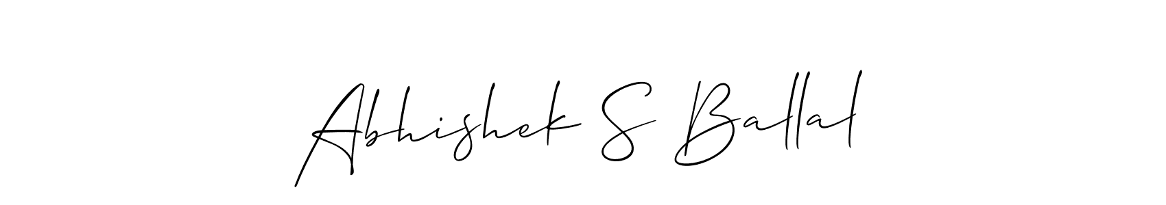 It looks lik you need a new signature style for name Abhishek S Ballal. Design unique handwritten (Allison_Script) signature with our free signature maker in just a few clicks. Abhishek S Ballal signature style 2 images and pictures png