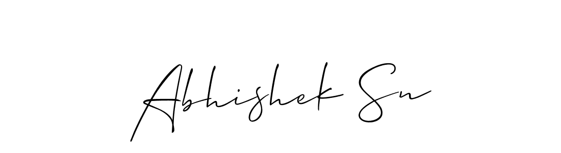 It looks lik you need a new signature style for name Abhishek Sn. Design unique handwritten (Allison_Script) signature with our free signature maker in just a few clicks. Abhishek Sn signature style 2 images and pictures png