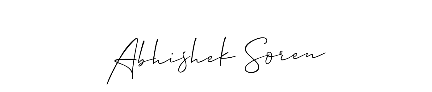 Also You can easily find your signature by using the search form. We will create Abhishek Soren name handwritten signature images for you free of cost using Allison_Script sign style. Abhishek Soren signature style 2 images and pictures png