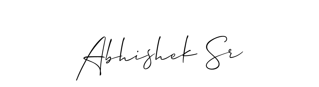 How to make Abhishek Sr name signature. Use Allison_Script style for creating short signs online. This is the latest handwritten sign. Abhishek Sr signature style 2 images and pictures png