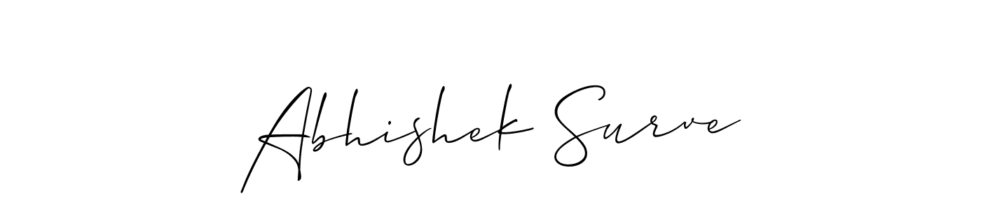 Allison_Script is a professional signature style that is perfect for those who want to add a touch of class to their signature. It is also a great choice for those who want to make their signature more unique. Get Abhishek Surve name to fancy signature for free. Abhishek Surve signature style 2 images and pictures png