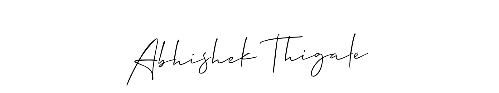 Create a beautiful signature design for name Abhishek Thigale. With this signature (Allison_Script) fonts, you can make a handwritten signature for free. Abhishek Thigale signature style 2 images and pictures png