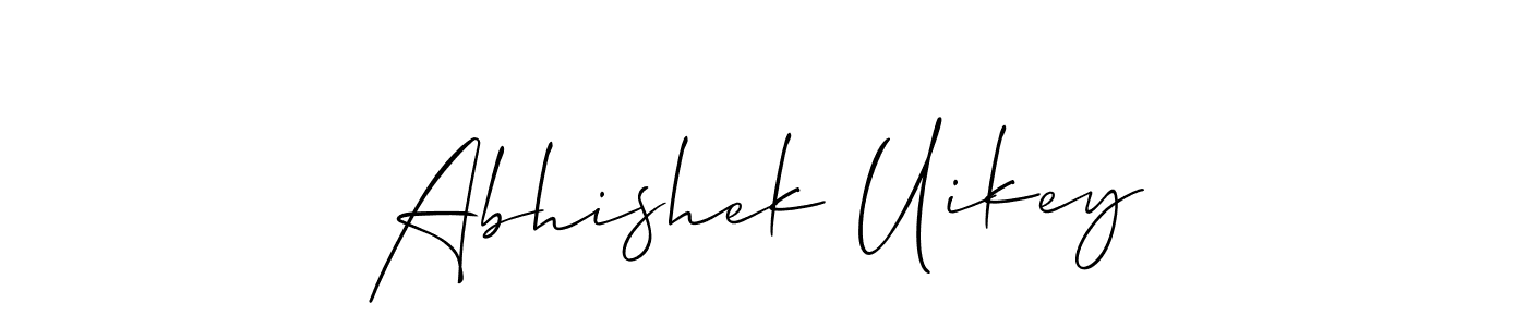 Allison_Script is a professional signature style that is perfect for those who want to add a touch of class to their signature. It is also a great choice for those who want to make their signature more unique. Get Abhishek Uikey name to fancy signature for free. Abhishek Uikey signature style 2 images and pictures png