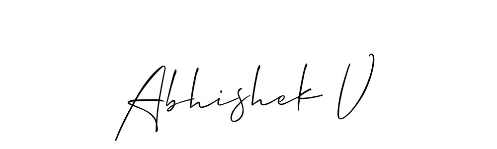 How to Draw Abhishek V signature style? Allison_Script is a latest design signature styles for name Abhishek V. Abhishek V signature style 2 images and pictures png