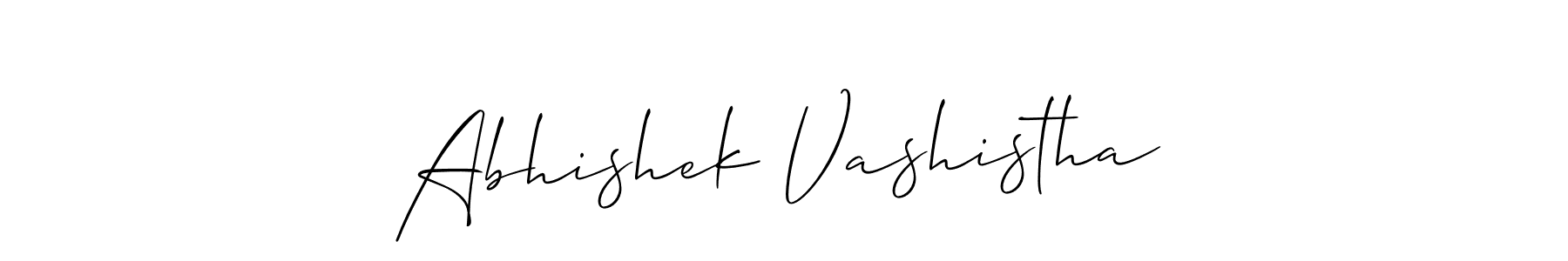 Also we have Abhishek Vashistha name is the best signature style. Create professional handwritten signature collection using Allison_Script autograph style. Abhishek Vashistha signature style 2 images and pictures png
