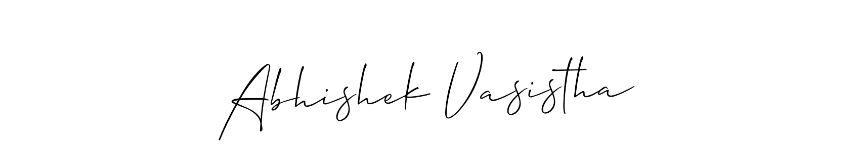 Create a beautiful signature design for name Abhishek Vasistha. With this signature (Allison_Script) fonts, you can make a handwritten signature for free. Abhishek Vasistha signature style 2 images and pictures png