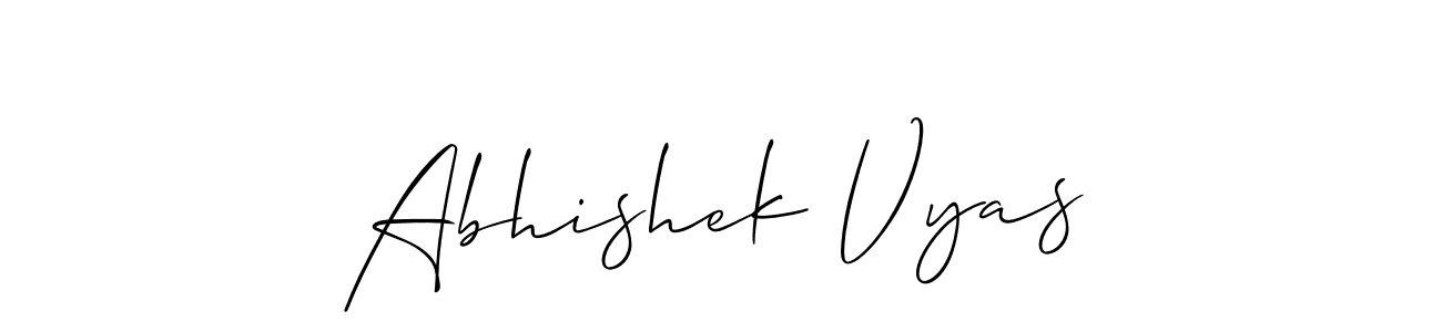 Create a beautiful signature design for name Abhishek Vyas. With this signature (Allison_Script) fonts, you can make a handwritten signature for free. Abhishek Vyas signature style 2 images and pictures png