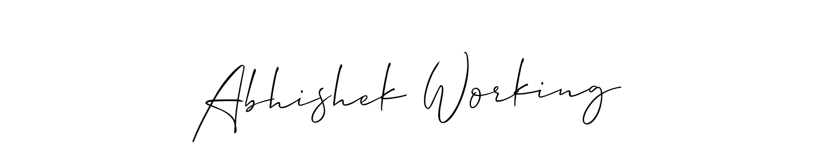 Also You can easily find your signature by using the search form. We will create Abhishek Working name handwritten signature images for you free of cost using Allison_Script sign style. Abhishek Working signature style 2 images and pictures png