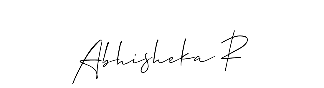 You should practise on your own different ways (Allison_Script) to write your name (Abhisheka R) in signature. don't let someone else do it for you. Abhisheka R signature style 2 images and pictures png