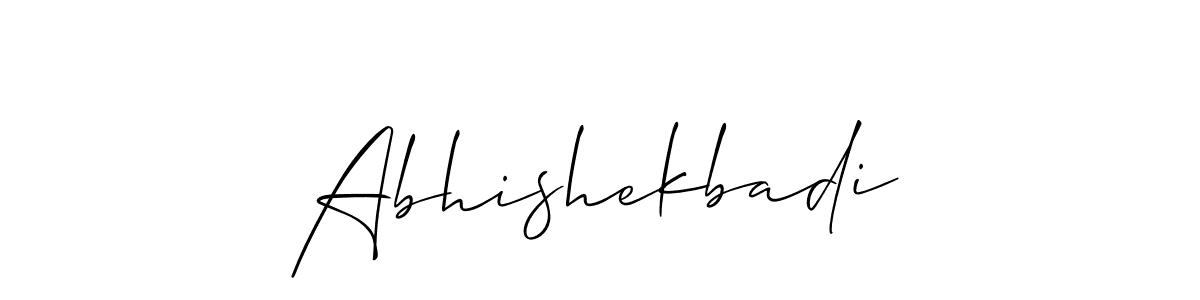 Design your own signature with our free online signature maker. With this signature software, you can create a handwritten (Allison_Script) signature for name Abhishekbadi. Abhishekbadi signature style 2 images and pictures png